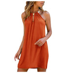 Load image into Gallery viewer, Women Sleeveless Dress with Metal Chain
