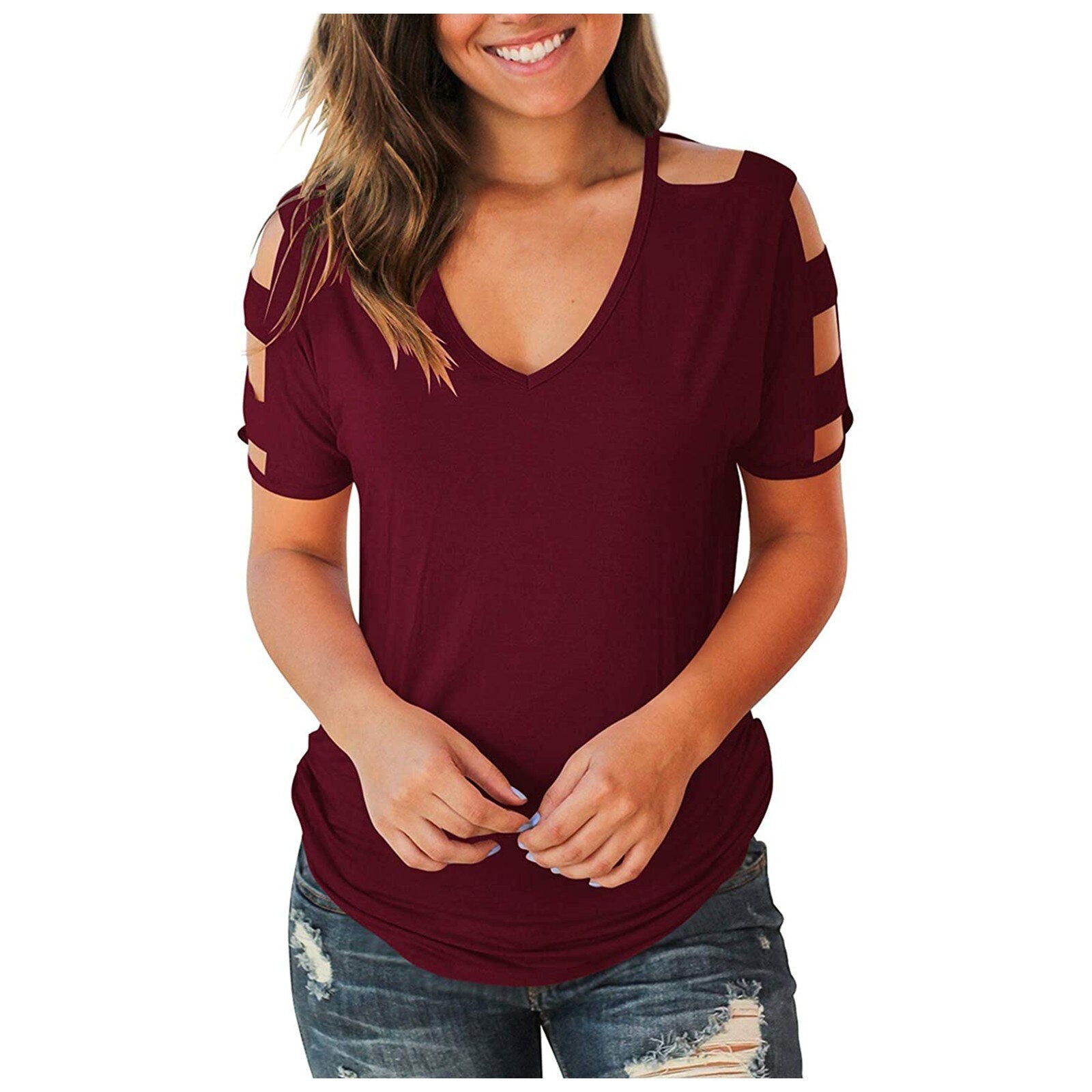 Women's blouse with Cutout on the Sleeves