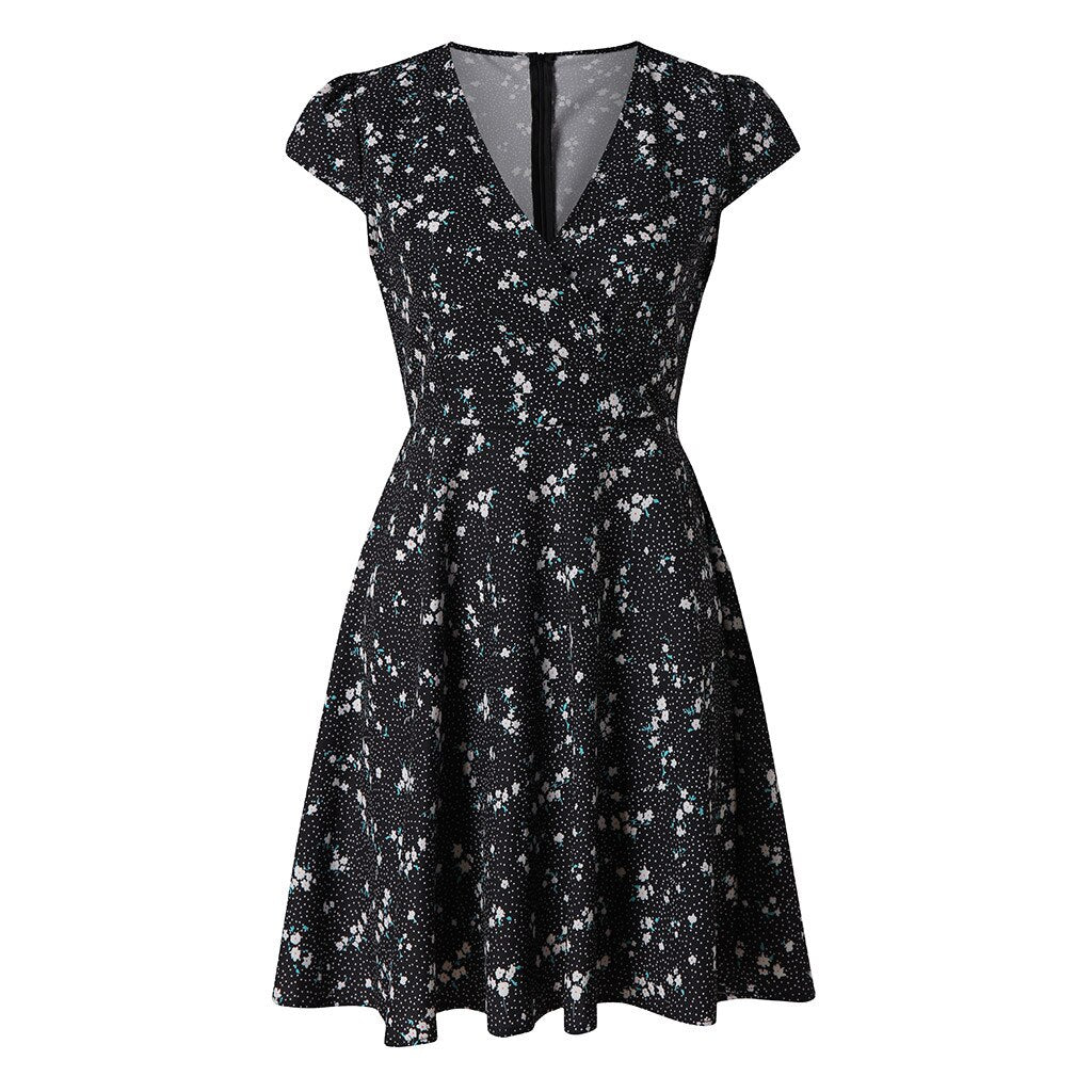 Women's v-neck floral print dress