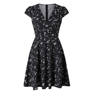 Women's v-neck floral print dress