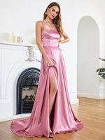 Load image into Gallery viewer, Long Dress with spaghetti straps in silky satin
