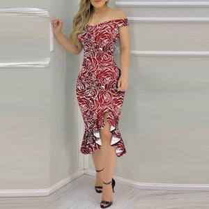 Off-the-shoulder Slim Dress