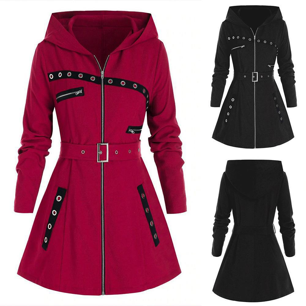Women's Hooded Sweatshirt Autumn Winter Long Sleeve Zipper Coat