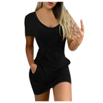 Load image into Gallery viewer, Casual Dress with Pocket Short Sleeve

