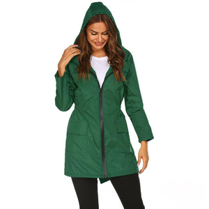 Women's Lightweight Raincoat Outdoor Waterproof Hooded Jacket