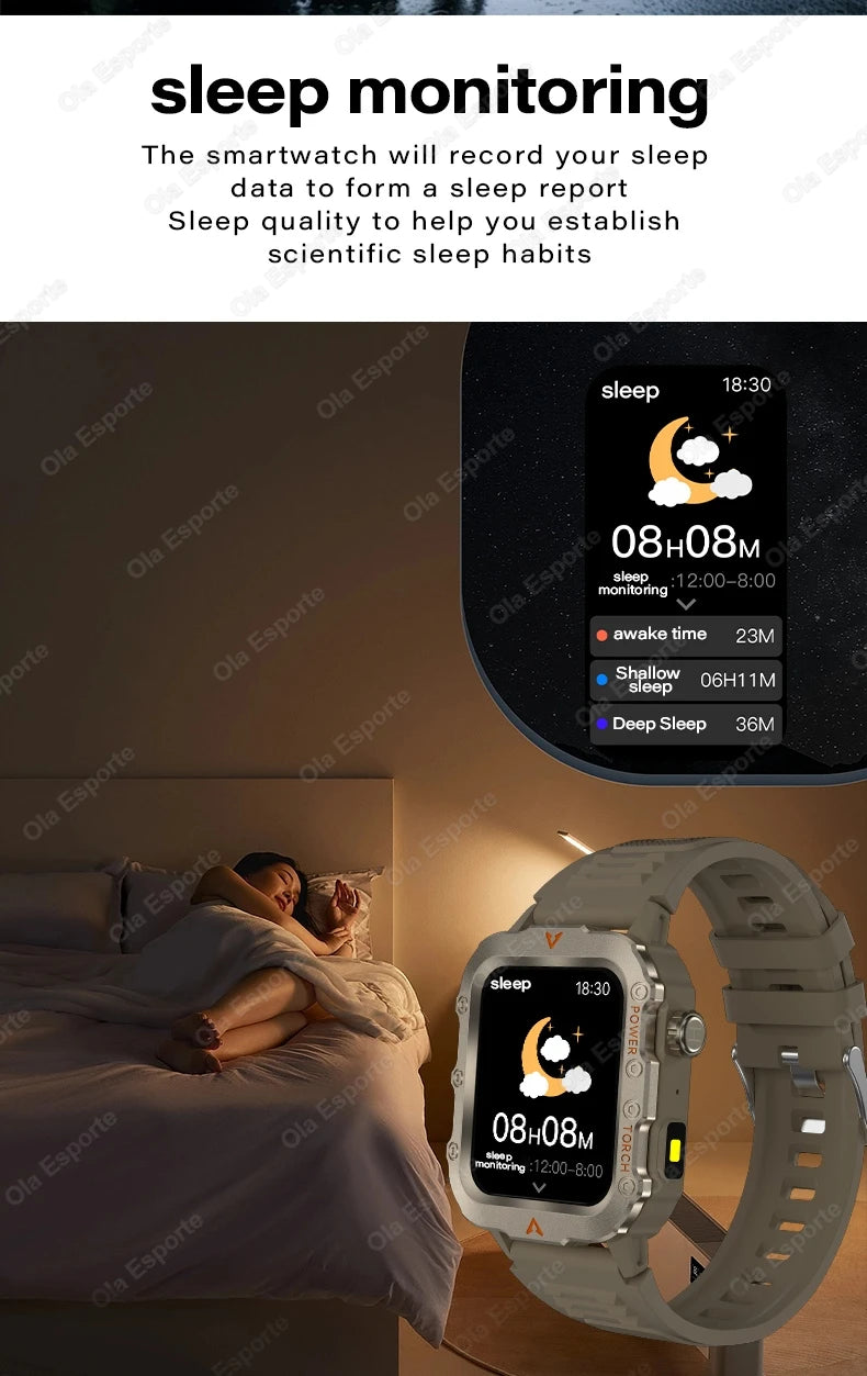 Men’s Waterproof Smartwatch with Bluetooth Calls & Fitness Tracking