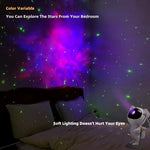 Load image into Gallery viewer, Astronaut Star Projector Night Light – USB Rechargeable &amp; Remote Control
