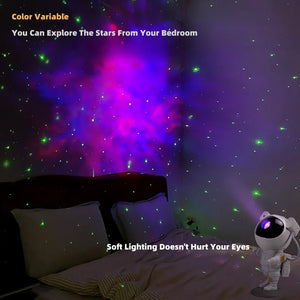 Astronaut Star Projector Night Light – USB Rechargeable & Remote Control