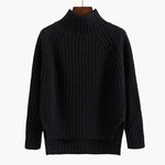 Load image into Gallery viewer, HELIAR Women Solid Mock Neck Loose Pullover Sweaters Knit Split Stripe Jumpers Casual Office Sweater For Women 2023 Fall Winter

