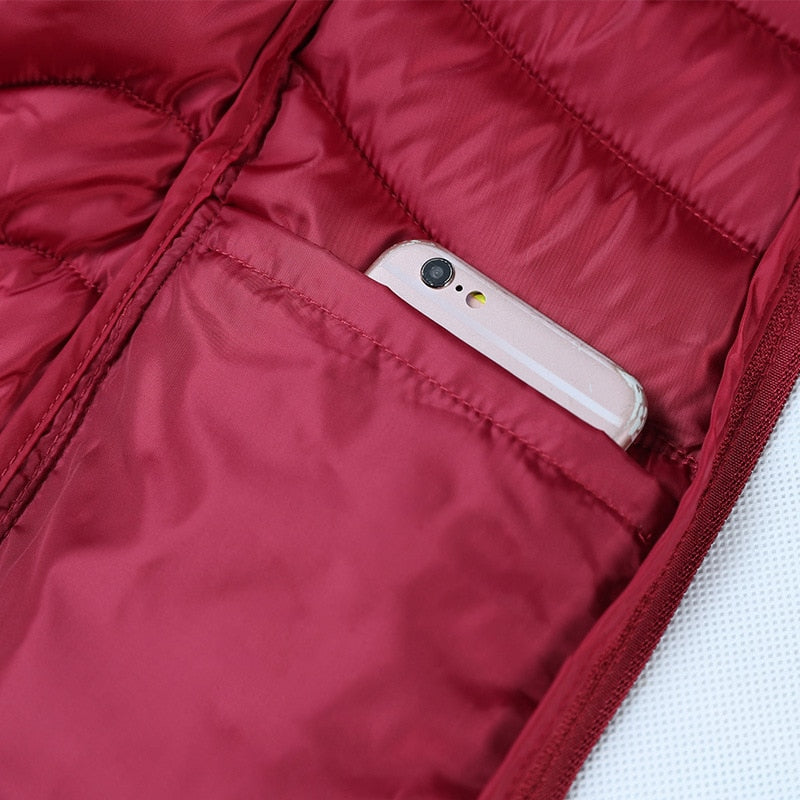 Women's Parka Ultralight Slim Down Jacket Autumn Winter Hooded Cotton Coat