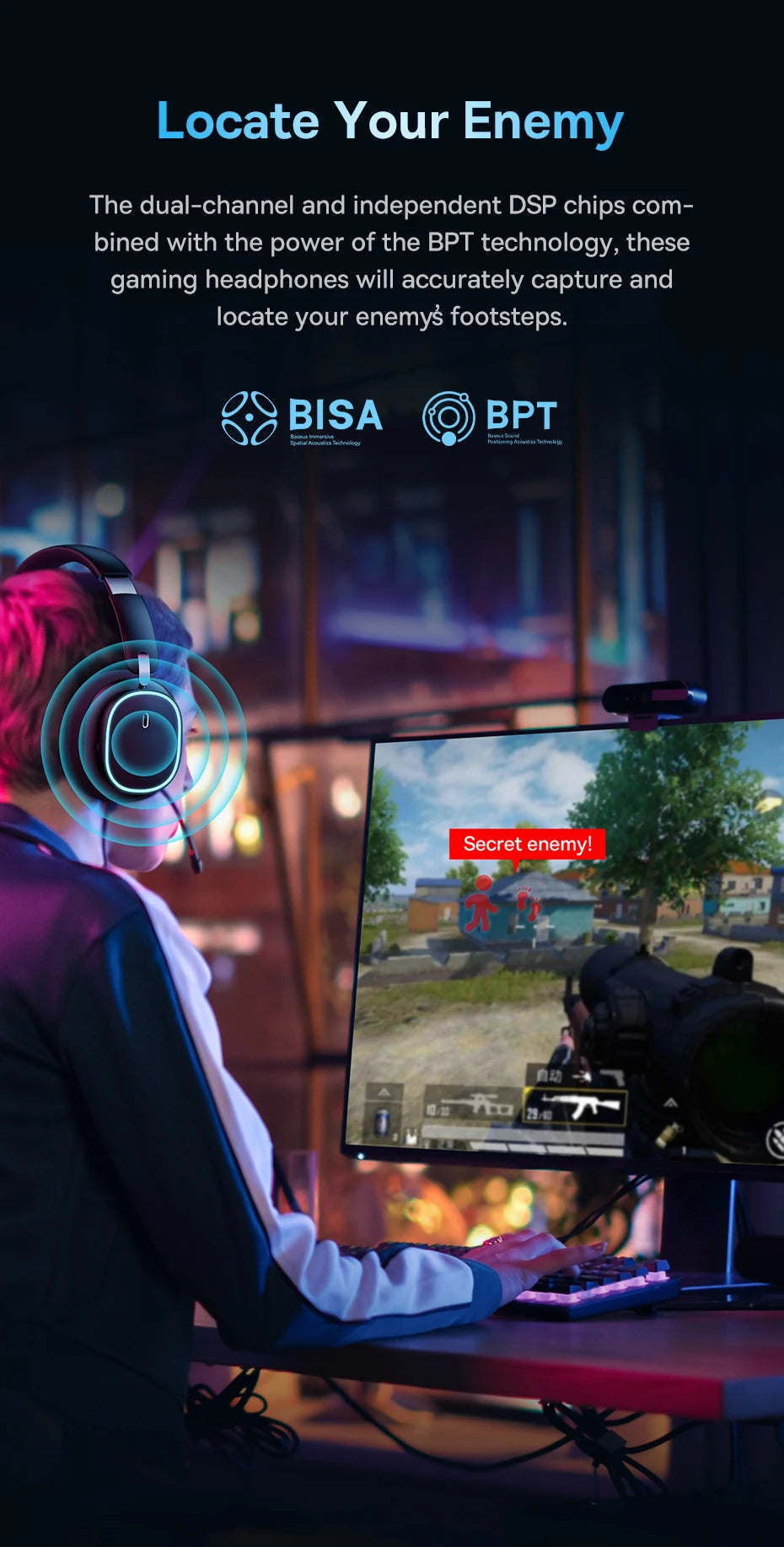 Baseus GH02 Wireless Gaming Headphones - RGB & Bluetooth 5.3
