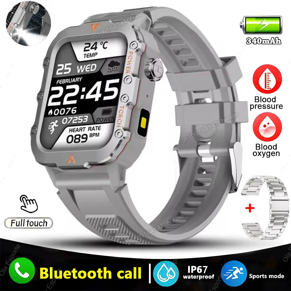 Men’s Waterproof Smartwatch with Bluetooth Calls & Fitness Tracking