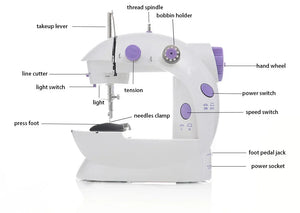 Compact Sewing Machine 202 – With Built-in Light, Cutter & Pedal | Ideal for Beginners