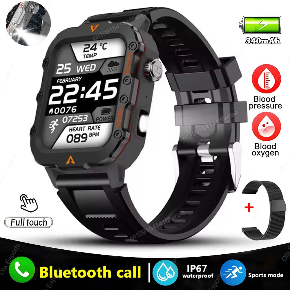 Men’s Waterproof Smartwatch with Bluetooth Calls & Fitness Tracking