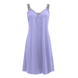 Women's V-neck sleeveless dress with zipper