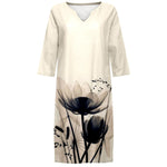 Load image into Gallery viewer, Women&#39;s V-neck printed dress
