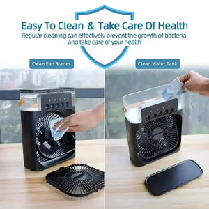 3-in-1 Portable Air Cooler, Humidifier & LED Night Light