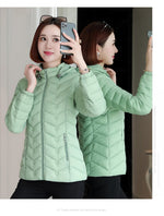 Load image into Gallery viewer, Women&#39;s Parka Ultralight Slim Down Jacket Autumn Winter Hooded Cotton Coat
