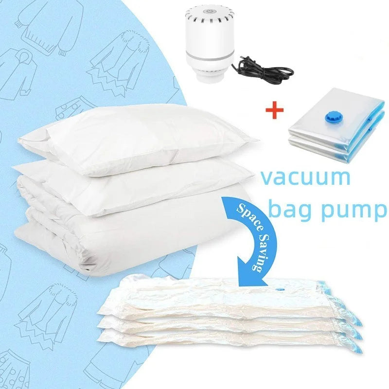 Mini Electric Vacuum Pump – Compression Sealer for Clothes & Food Storage Bags | Space-Saving Organizer