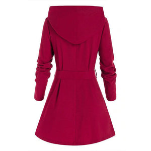 Women's Hooded Sweatshirt Autumn Winter Long Sleeve Zipper Coat