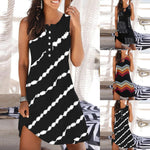Load image into Gallery viewer, Casual dress with round neckline and sleeveless
