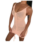 Load image into Gallery viewer, Mini Bodycon Transparent Neon Dress
