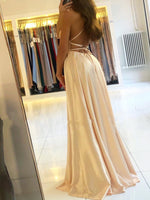 Load image into Gallery viewer, Long Dress with spaghetti straps in silky satin
