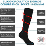 Load image into Gallery viewer, Men Compression Stockings Women Hiking Running Elastic Socks Sports Socks Flight Pregnancy Swollen Varicose Veins Marathon Socks
