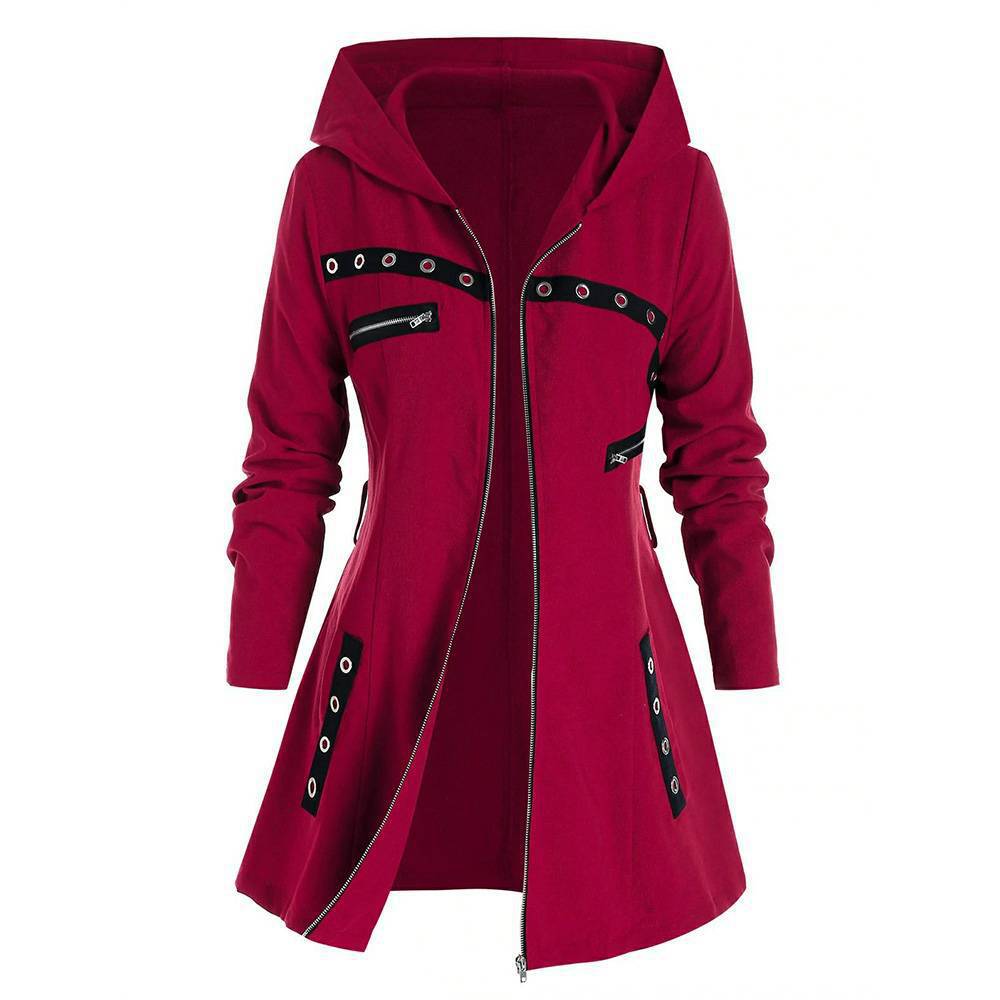 Women's Hooded Sweatshirt Autumn Winter Long Sleeve Zipper Coat