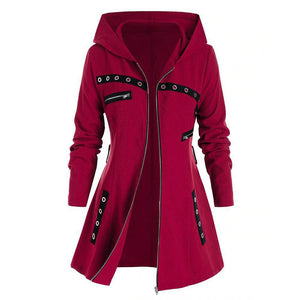 Women's Hooded Sweatshirt Autumn Winter Long Sleeve Zipper Coat