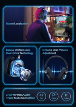 Load image into Gallery viewer, Baseus GH02 Wireless Gaming Headphones - RGB &amp; Bluetooth 5.3
