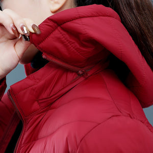 Women's Parka Ultralight Slim Down Jacket Autumn Winter Hooded Cotton Coat
