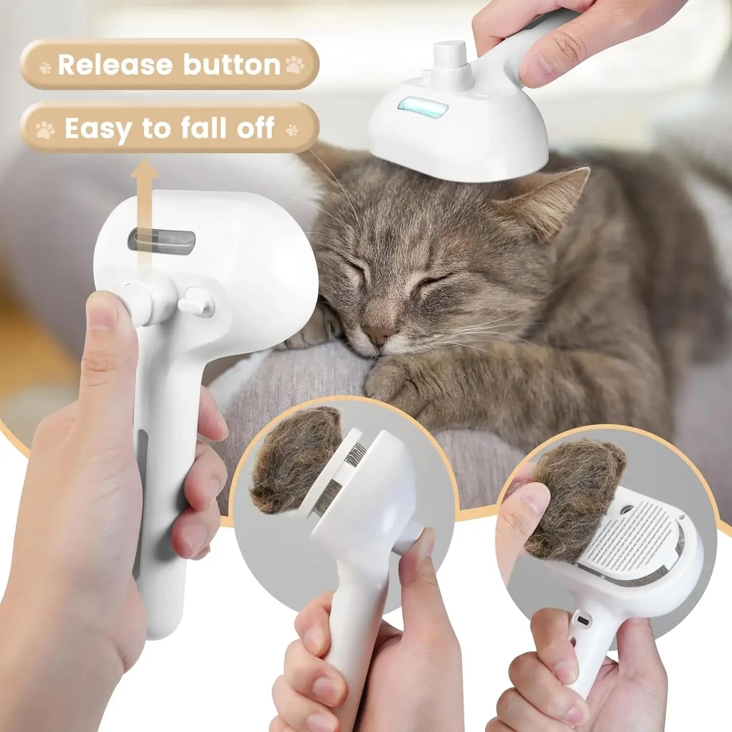 Pet Spray Grooming Comb – De-shedding & Styling Tool for Dogs and Cats