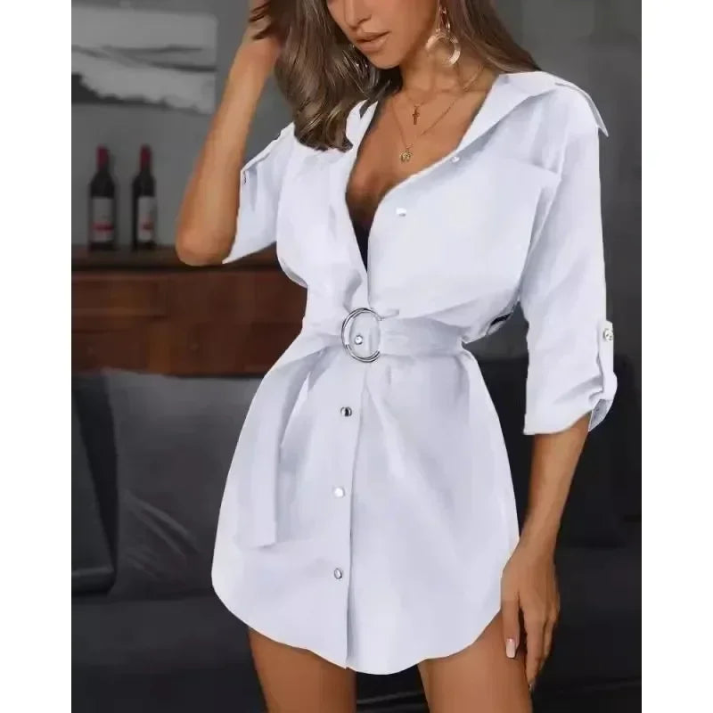 Lace cardigan, solid color, rolled-sleeve shirt, versatile but elegant