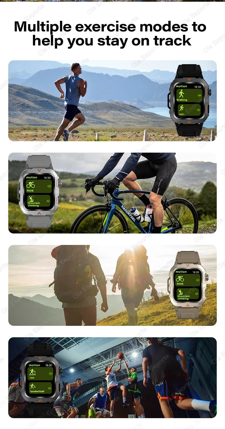 Men’s Waterproof Smartwatch with Bluetooth Calls & Fitness Tracking