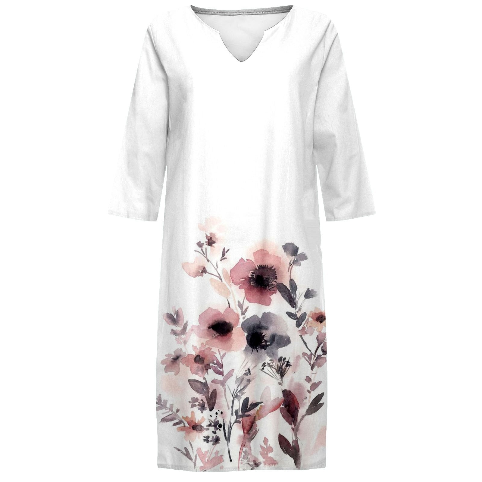 Women's V-neck printed dress