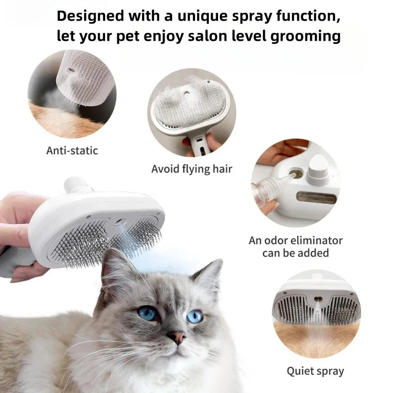 Pet Spray Grooming Comb – De-shedding & Styling Tool for Dogs and Cats