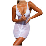 Load image into Gallery viewer, Mini Bodycon Transparent Neon Dress
