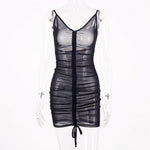 Load image into Gallery viewer, Mini Bodycon Transparent Neon Dress
