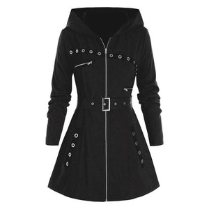 Women's Hooded Sweatshirt Autumn Winter Long Sleeve Zipper Coat