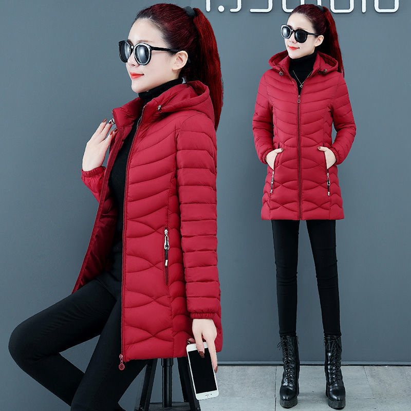 Women's Parka Ultralight Slim Down Jacket Autumn Winter Hooded Cotton Coat