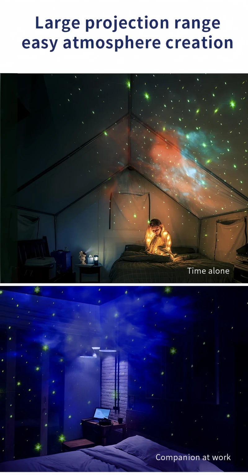 Astronaut Star Projector Night Light – USB Rechargeable & Remote Control