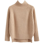 Load image into Gallery viewer, HELIAR Women Solid Mock Neck Loose Pullover Sweaters Knit Split Stripe Jumpers Casual Office Sweater For Women 2023 Fall Winter
