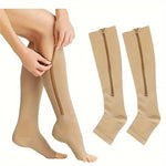 Load image into Gallery viewer, Zipper Compression Socks for Women &amp; Men, Sturdy Zippered Stocking to Improves Blood Circulation, Relieves Pain &amp; Swelling 1Pair
