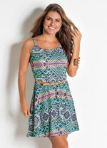 Load image into Gallery viewer, Ethnic Strapless Evasé Dress
