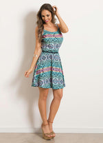 Load image into Gallery viewer, Ethnic Strapless Evasé Dress
