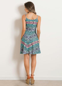 Ethnic Strapless Evasé Dress