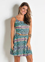 Load image into Gallery viewer, Ethnic Strapless Evasé Dress
