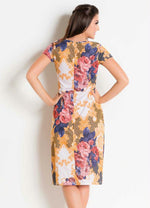 Load image into Gallery viewer, Floral and Arabesque Round Neck Dress
