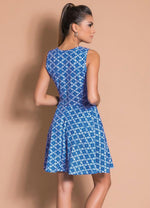 Load image into Gallery viewer, Godê Dress with Blue Print Cutouts
